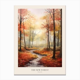 Autumn Forest Landscape The New Forest England 1 Poster Canvas Print