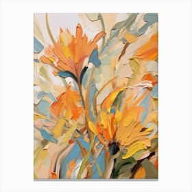 Fall Flower Painting Calendula 1 Canvas Print