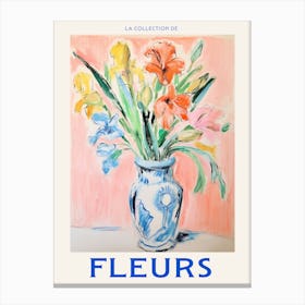 French Flower Poster Gladiolus Canvas Print