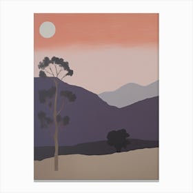 Western Desert Landscape Contemporary Abstract Illustration 3 Canvas Print