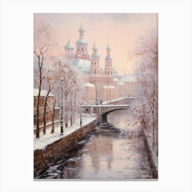 Dreamy Winter Painting St Petersburg Russia Canvas Print