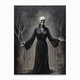 Dance With Death Skeleton Painting (50) Canvas Print