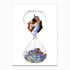 The Kiss Hayez Hourglass Of Love Canvas Print