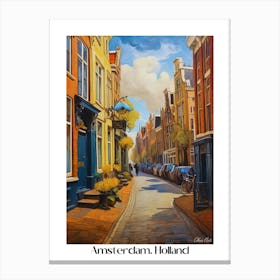 Amsterdam. Holland. beauty City . Colorful buildings. Simplicity of life. Stone paved roads.3 Canvas Print