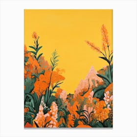 Boho Wildflower Painting Goldenrod 3 Canvas Print