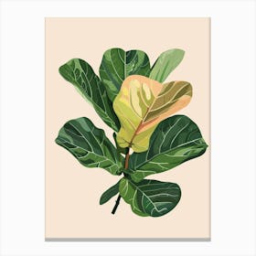 Fiddle Leaf Fig Plant Minimalist Illustration 2 Canvas Print