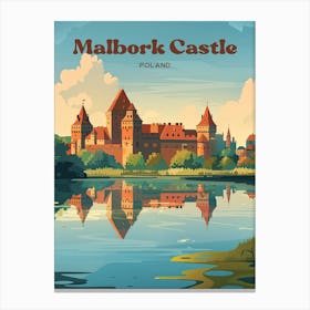 Malbork Castle Poland Castle Digital Travel Art Canvas Print