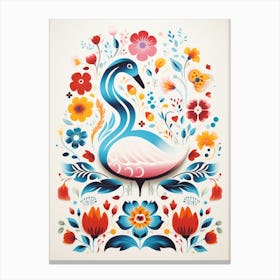 Scandinavian Bird Illustration Swan 1 Canvas Print