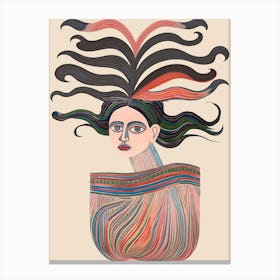 A Woman With A Headdress Canvas Print