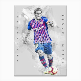 Lionel Messi Barcelona Drawing Canvas Print