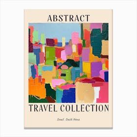 Abstract Travel Collection Poster Seoul South Korea 1 Canvas Print