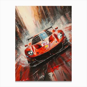 Racing Car On The Street Canvas Print