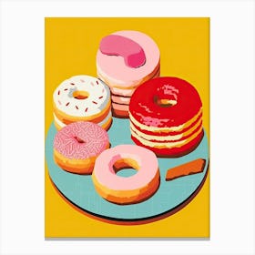 Donuts Vintage Illustration 2 Canvas Print