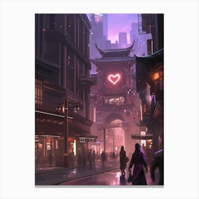 Heart of Neo Tokyo Cyberpunk Canvas Print