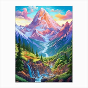 Mountains Cartoon 2 Canvas Print