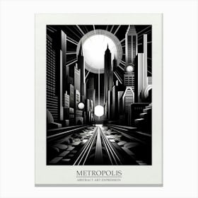 Metropolis Abstract Black And White 7 Poster Canvas Print