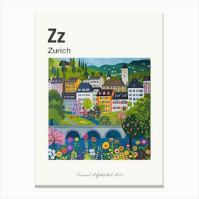 Kids Travel Alphabet  Zurich 2 Canvas Print
