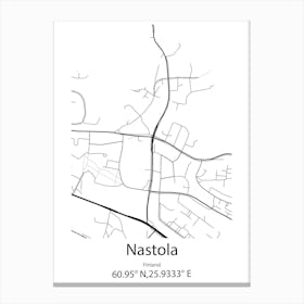 Nastola,Finland Minimalist Map Canvas Print