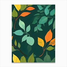 Autumn Leaves Seamless Pattern 6 Canvas Print