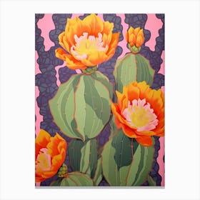 Mexican Style Cactus Illustration Opuntia Fragilis Cactus 2 Canvas Print
