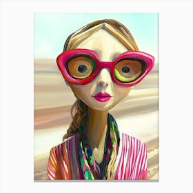 Girl With Glasses Canvas Print