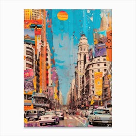 Buenos Aires   Retro Collage Style 2 Canvas Print