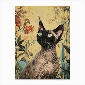 Cornish Rex Cat Japanese Illustration 1 Canvas Print