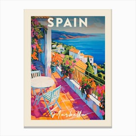 Marbella Spain 6 Fauvist Painting Travel Poster Canvas Print