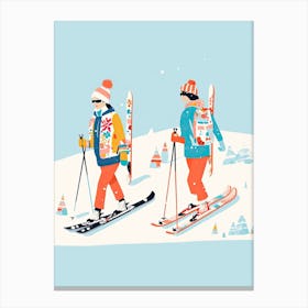 Andermatt   Switzerland Ski Resort Illustration 3 Canvas Print