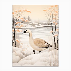 Winter Bird Painting Canada Goose 2 Canvas Print