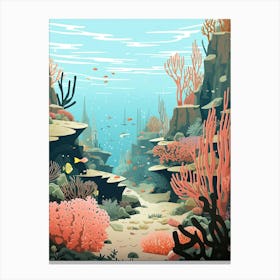 Great Barrier Reef, Australia, Graphic Illustration 2 Canvas Print