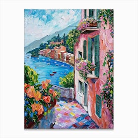 Balcony View Painting In Portofino 3 Canvas Print