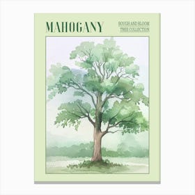 Mahogany Tree Atmospheric Watercolour Painting 3 Poster Canvas Print