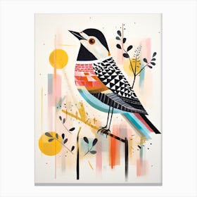 Bird Painting Collage Cuckoo 3 Canvas Print