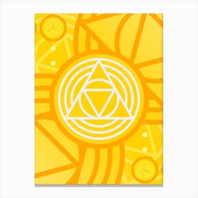 Geometric Abstract Glyph in Happy Yellow and Orange n.0096 Canvas Print