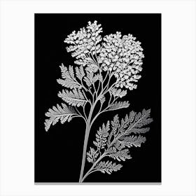 Yarrow Leaf Linocut 5 Canvas Print