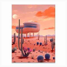 Futuristic Hotel In The Desert 1 Canvas Print