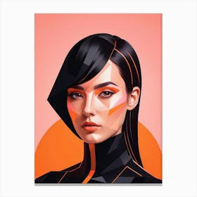 Geometric Woman Portrait Pop Art (11) 1 Canvas Print