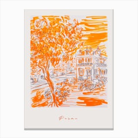 Parma Italy Orange Drawing Poster Canvas Print