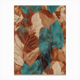 Seamless Pattern With Leaves 2 Canvas Print