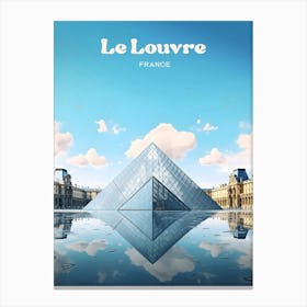 Louvre Museum France Summer Modern Travel Art Canvas Print