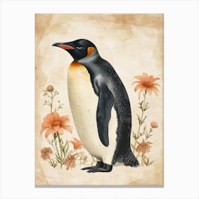 Adlie Penguin Cuverville Island Vintage Botanical Painting 3 Canvas Print