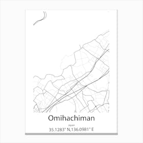 Omihachiman,Japan Minimalist Map Lienzos