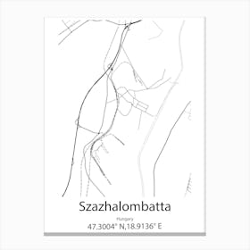 Szazhalombatta,Hungary Minimalist Map Canvas Print