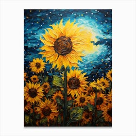 Cat Sunflowers Wall Art 6 Canvas Print