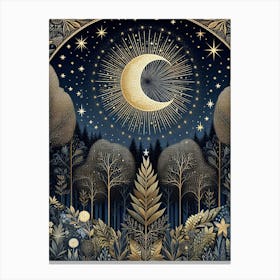 Moon In The Forest 7 Canvas Print