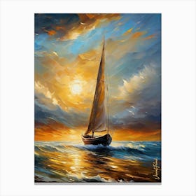 Small Boat Golden Hour Canvas Print