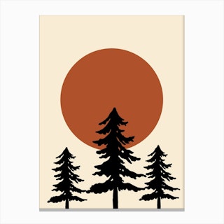 Trees Against Sun Canvas Print