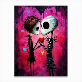 Skeleton Couple 2 Canvas Print