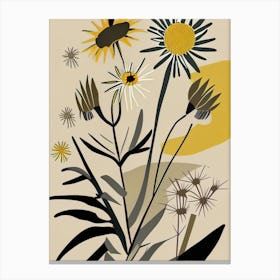 Compass Plant Wildflower Modern Muted Colours 2 Canvas Print